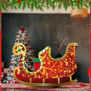 6.5 Ft Santa Claus Holiday Yard Sign Set | Christmas Outdoor Decor